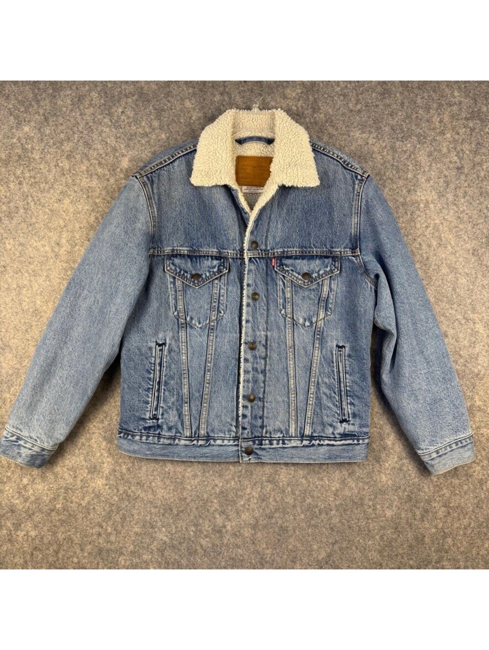 Levi's Sherpa-Lined Denim Trucker Jacket Light Wash Size S Americana Western 375